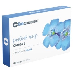 Рыбий жир Биафишенол с маслом льна 120 шт. капс. 0.35 г