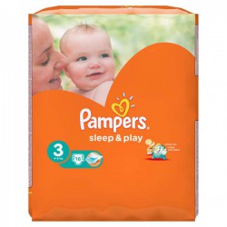 Подгузники, Pampers (Памперс) 4-9 кг р. 3 №16 слип энд плей миди