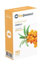 Рыбий жир Биафишенол с маслом облепихи 180 шт. капс. 0.35 г